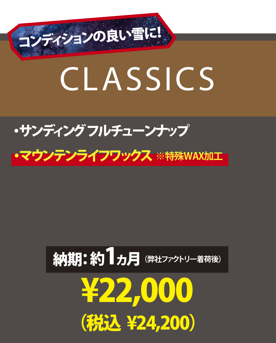 【使用済みボード専用 チューンナップメニュー】CLASSICS