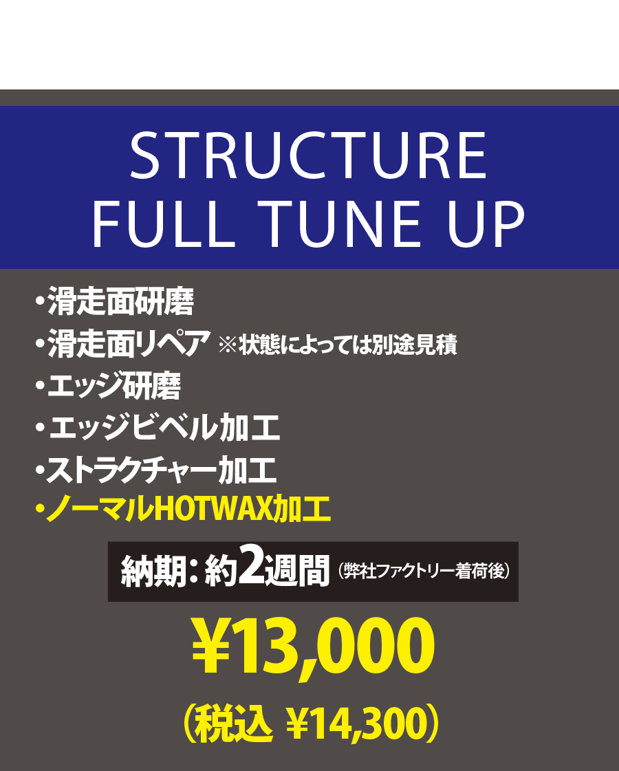 【使用済みボード専用 チューンナップメニュー】STRUCTURE FULL TUNE UP