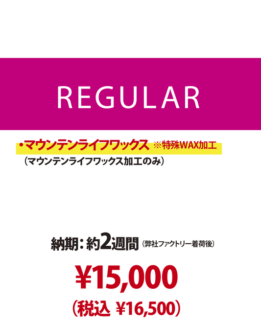 【新品スキー専用 チューンナップメニュー】REGULAR